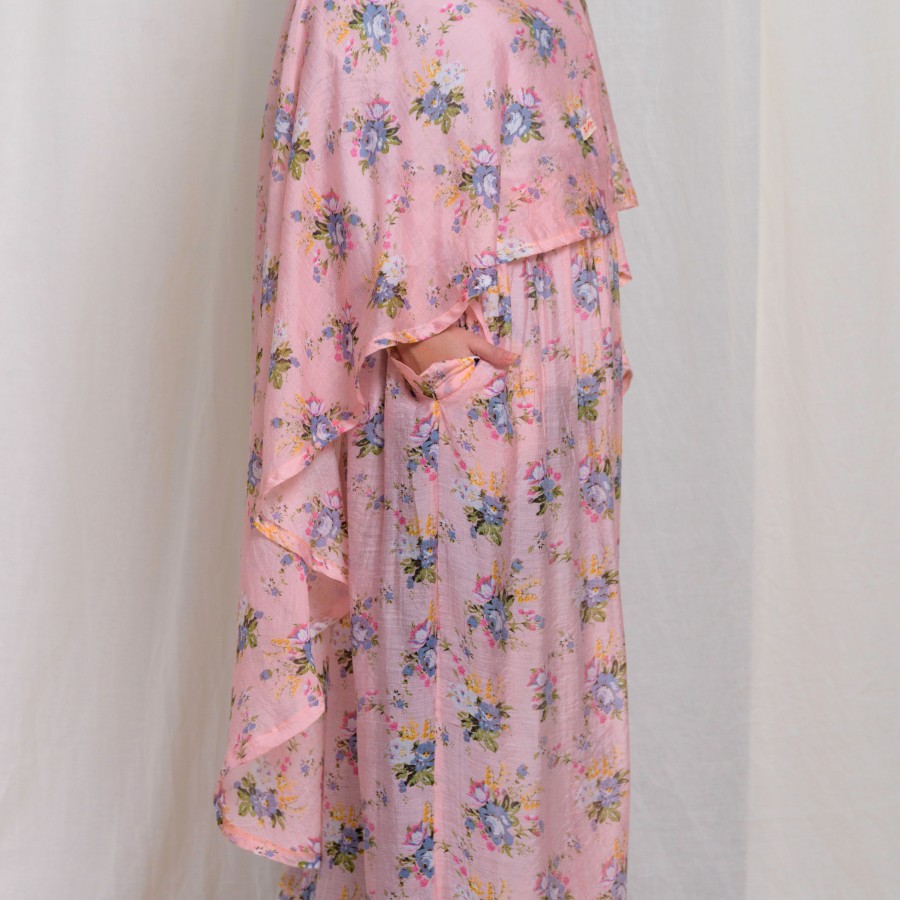 MECCANISM - MUKENA TRAVEL SILKY FLOWER PINK JAMBU