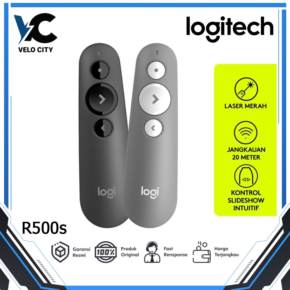 Logitech R500s Remote Presenter Wireless Laser Merah Original Garansi Resmi 1 Tahun