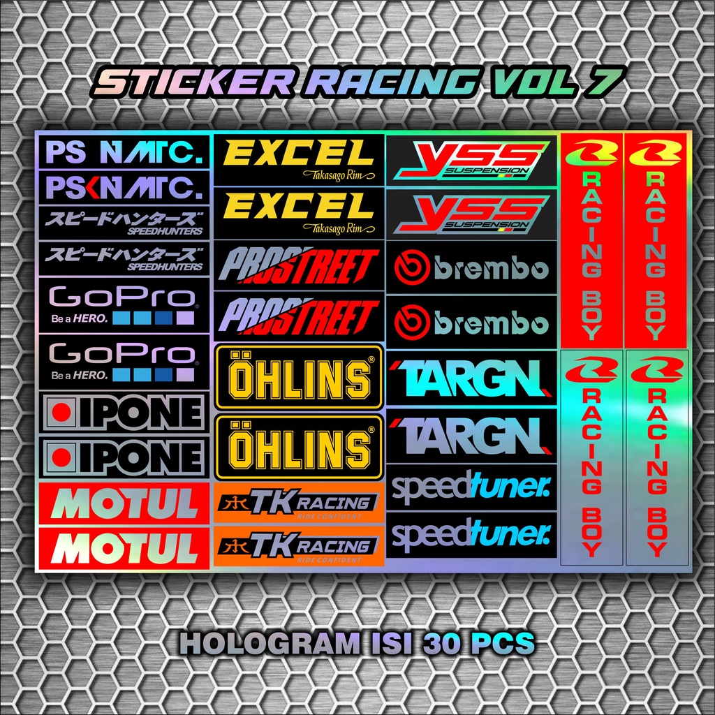 Sticker Pack Racing Sticker Hologram Stiker Motor