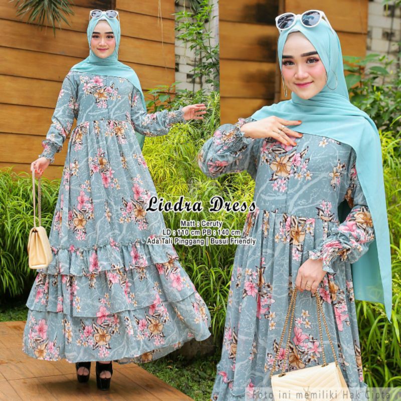 Humaira99 Gamis syari motif Dress Liodra
