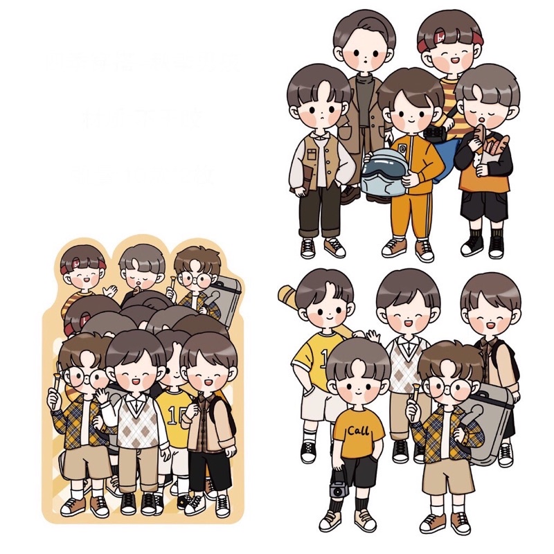 

STIKER/STICKER YELLOW SUIT BOY EDITION / Aesthetic stiker/Journaling/Decorating/Paper sticker/Scrapbook/DIY Crafts