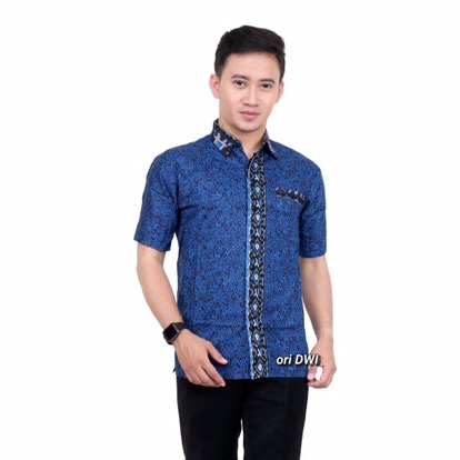 Batik Couple Keluarga Sania Ruffle Ori Ndoro Jowi Dnt Mega Biru