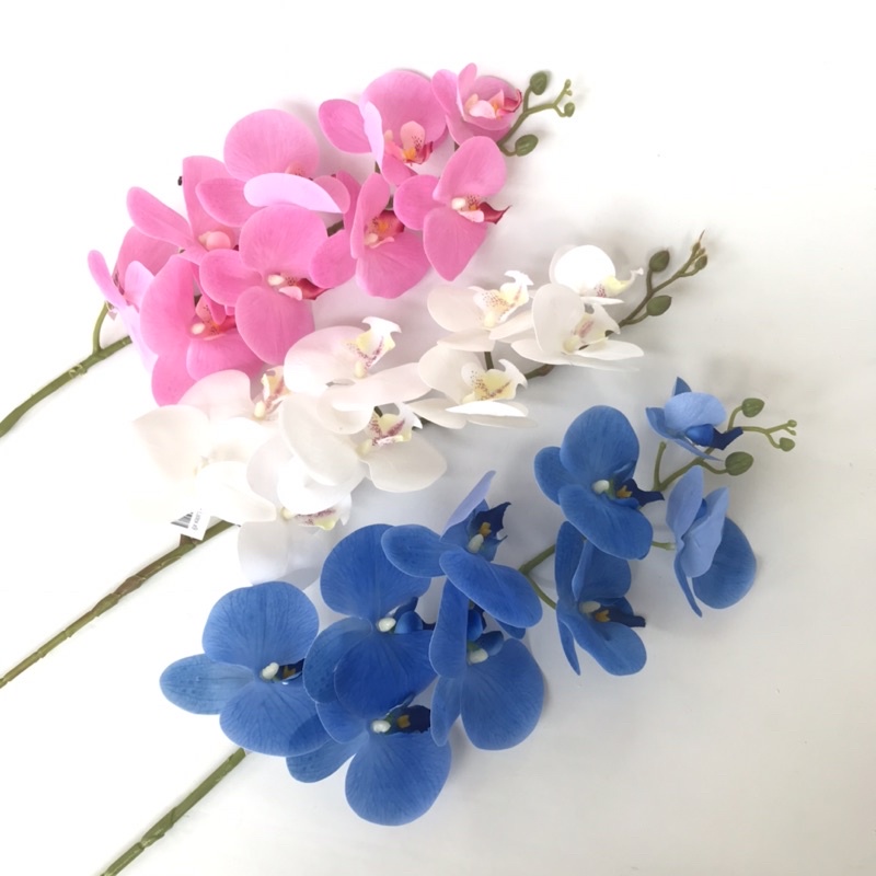 ANGGREK LATEX ORCHID X1 panjang 1 meter -  bunga plastik artificial home decor shabby chic-4