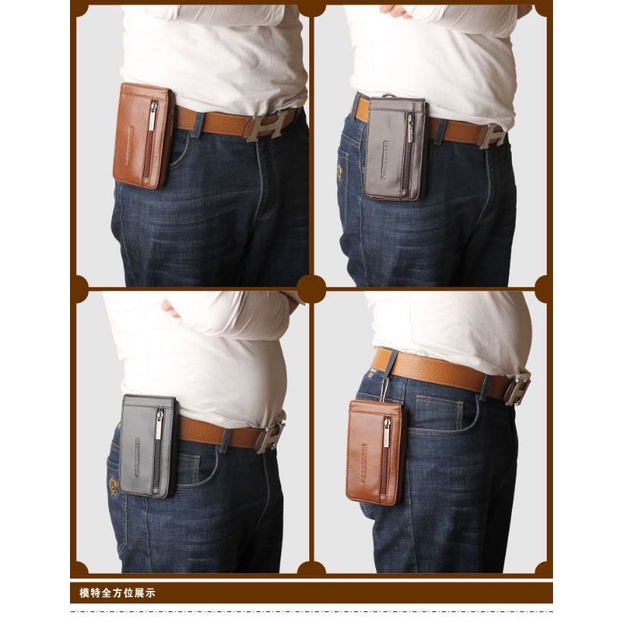 dompet hp cheersoul 3208 Sarung hp kulit asli Pouch Dompet pria Import