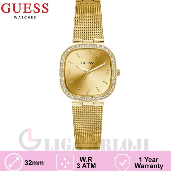 GUESS GW0354L2 Original TAPESTRY Jam Tangan Wanita Analog Mesh Gold barang ada