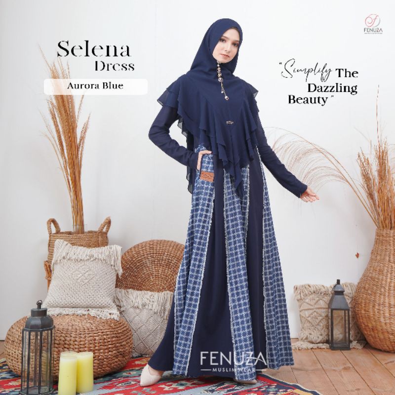Selena Dress Fenuza Gamis Denim mix Knitt Lacoste Casual Busui Friendly