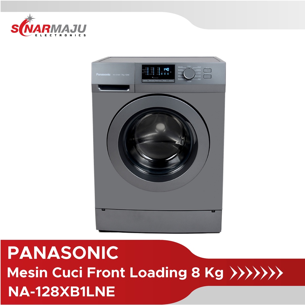 Mesin Cuci 1 Tabung Panasonic 8 Kg Front Loading NA-128XB1LNE