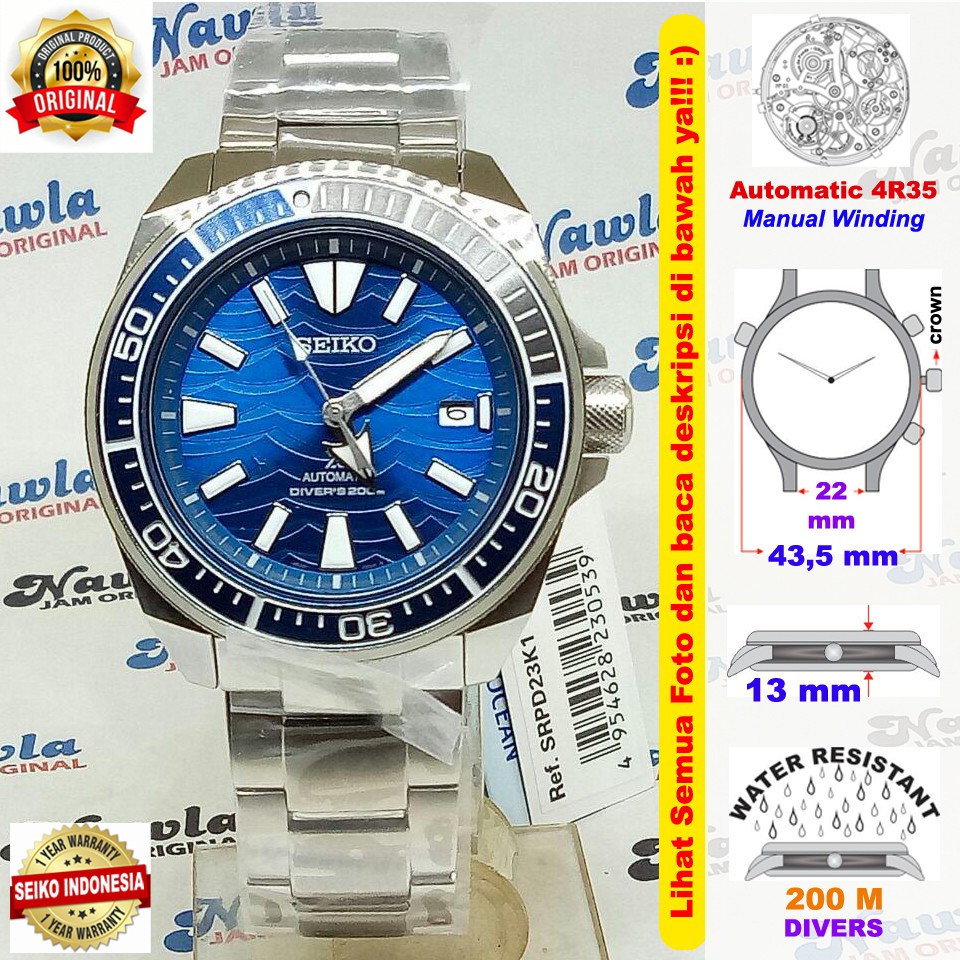 Seiko Prospex SPRD23K1 Samurai Blue Ocean - Jam Tangan Pria SRPD23