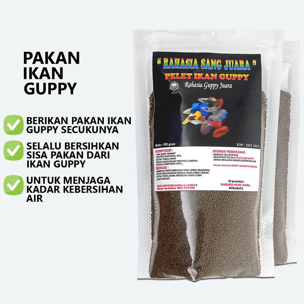 PAKAN IKAN GUPPY PELET IKAN GUPPY MAKANAN IKAN GUPPY UNTUK WARNA DAN PERTUMBUHAN