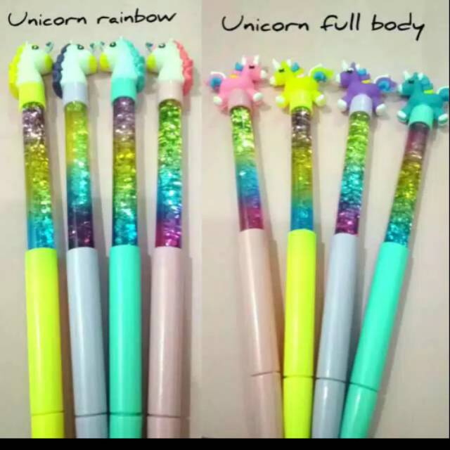 

Pulpen gel Gliter karakter UNICORN 12pcs