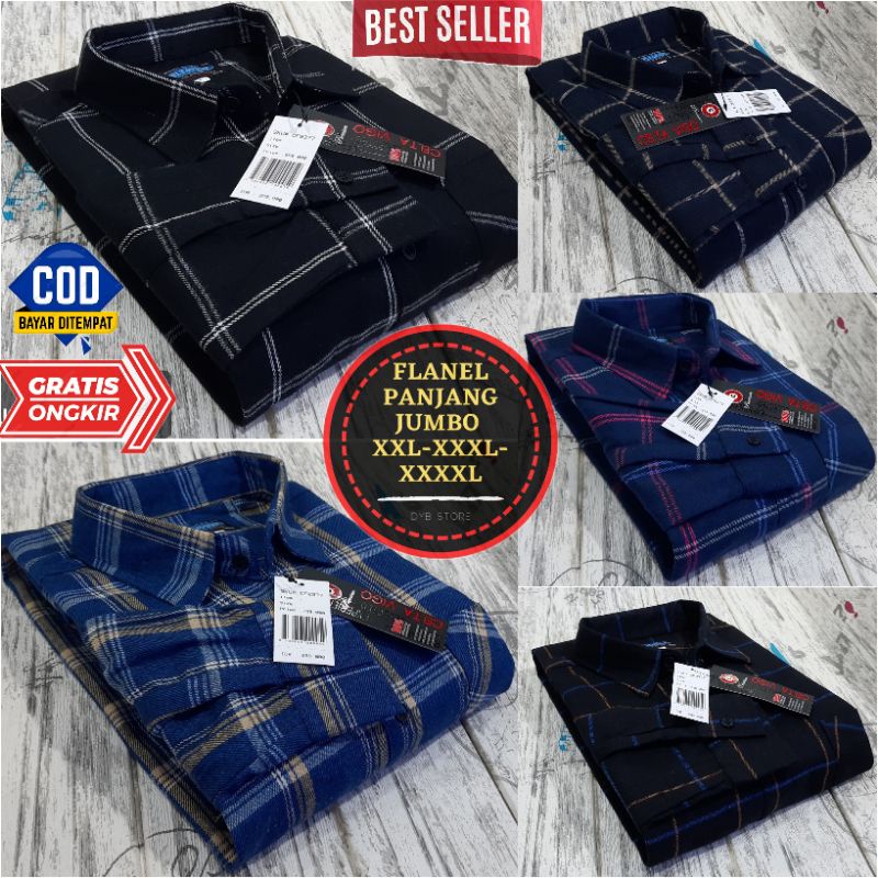 PROMO kemeja flanel import big size XXL-XXXL-XXXXL lengan panjang pria ter baru termurah