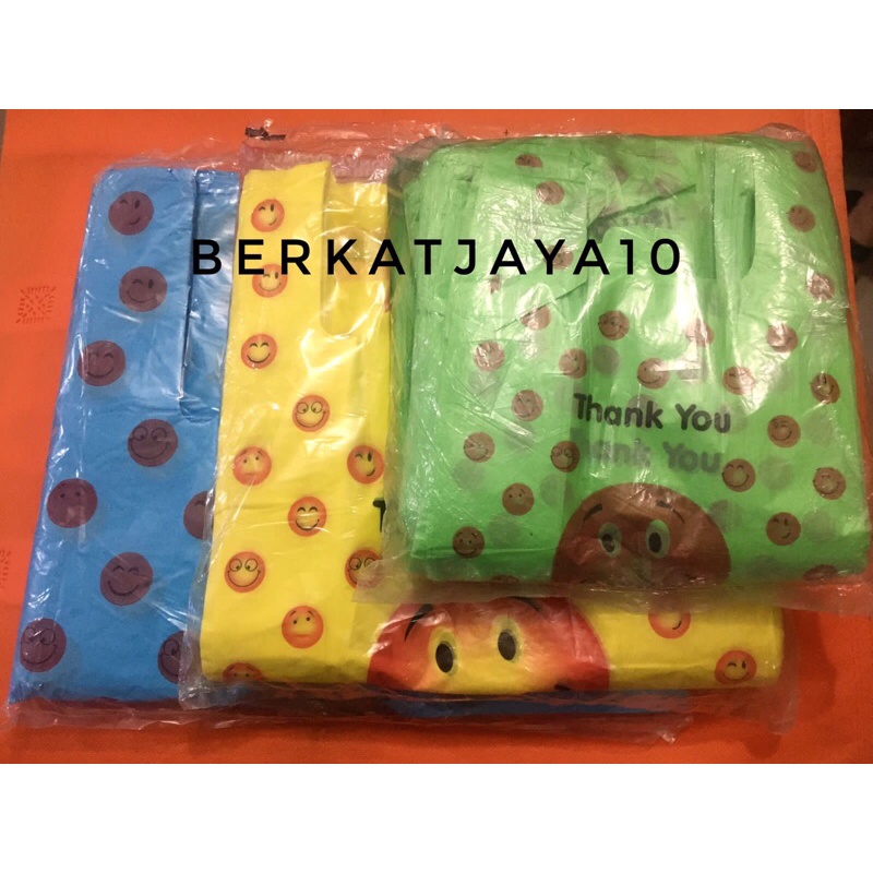 Kantong Plastik HDPE Warna Mega Smile 500 gr Terima kasih Kresek