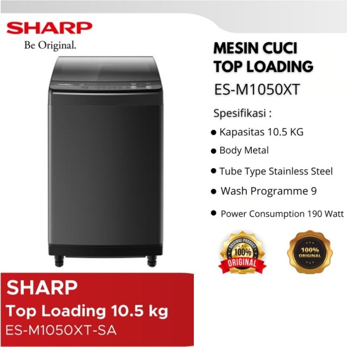 Mesin Cuci Sharp ESM1050XTSA 10,5KG INVERTER