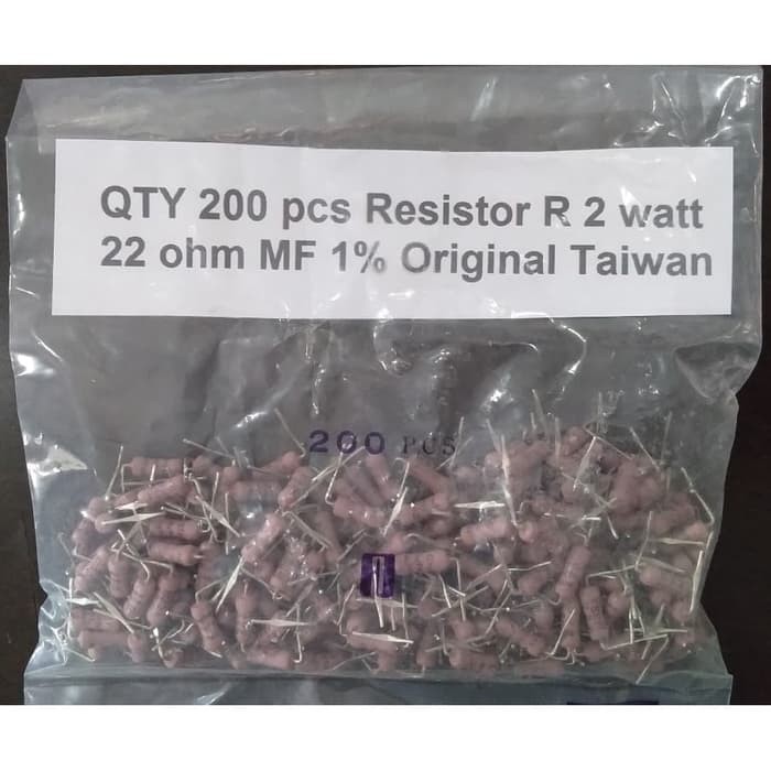 QTY 200 pcs Resistor R 2 watt 22 ohm MF 1% Original Taiwan Er~194