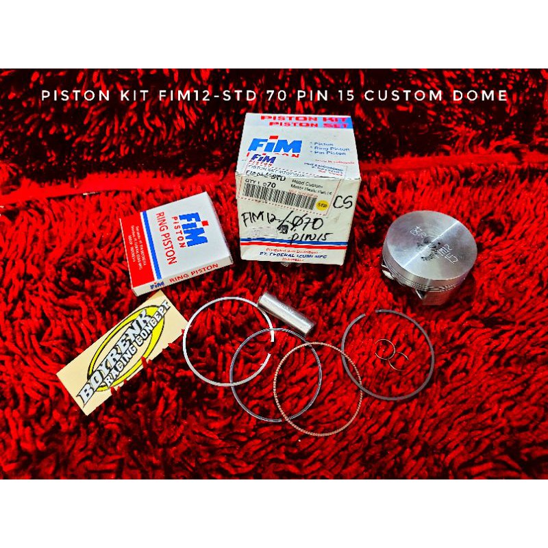 PISTON KIT FIM12 DIAMETER 70 PIN 15 CUSTOM DOME - BOYRENK RACING CONCEPT