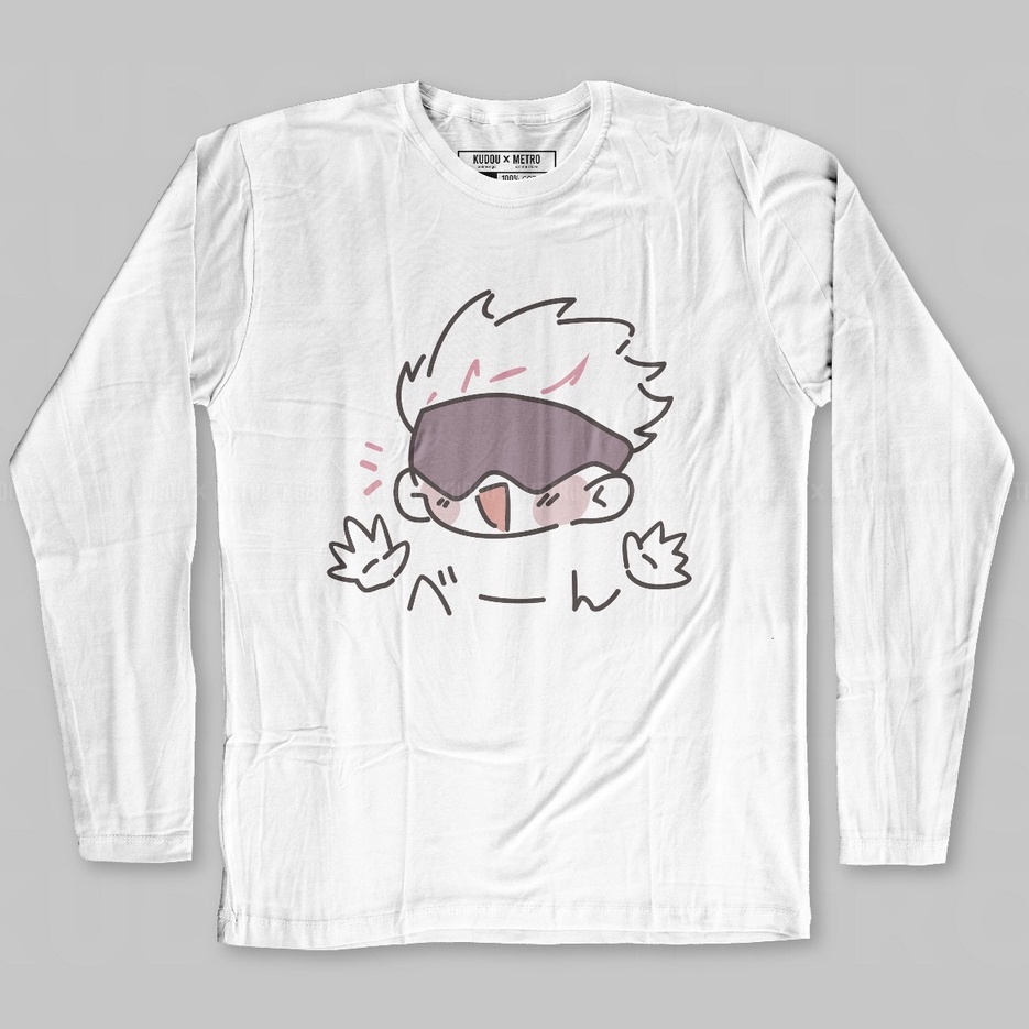 Longsleeve Gojo Face Chibi Anime Manga Jujutsu Kaisen Premium Unisex