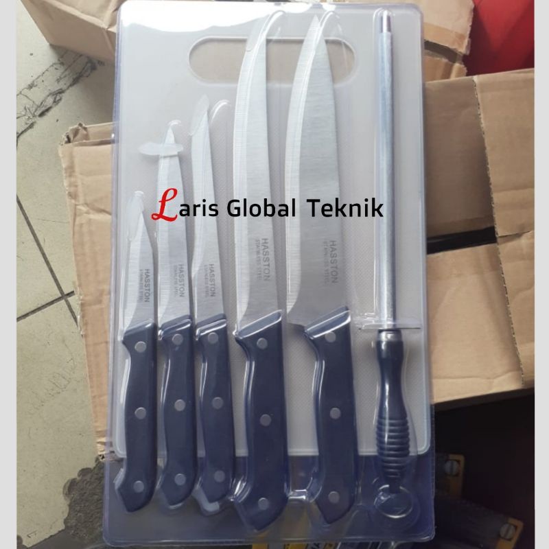 HASSTON PISAU DAPUR + Pengasah set 7pcs
