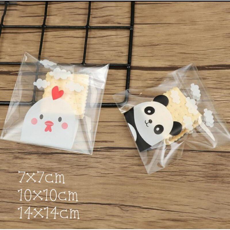 PLASTIK COOKIES ROTI BAKPAO PERMEN LUCU PANDA AYAM CLOUDY