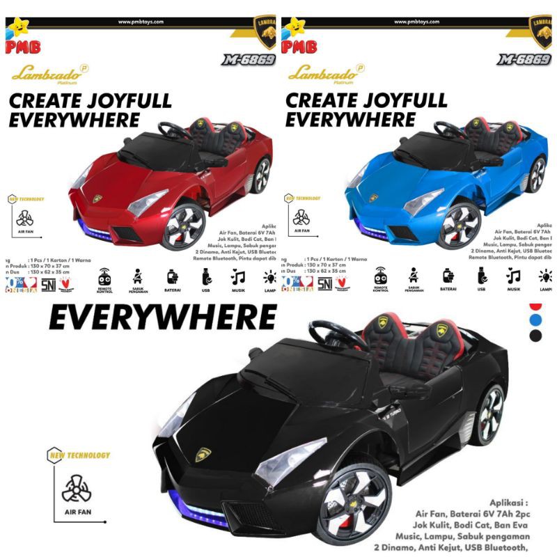 Mainan anak mobil aki lamborghini platinum edition original