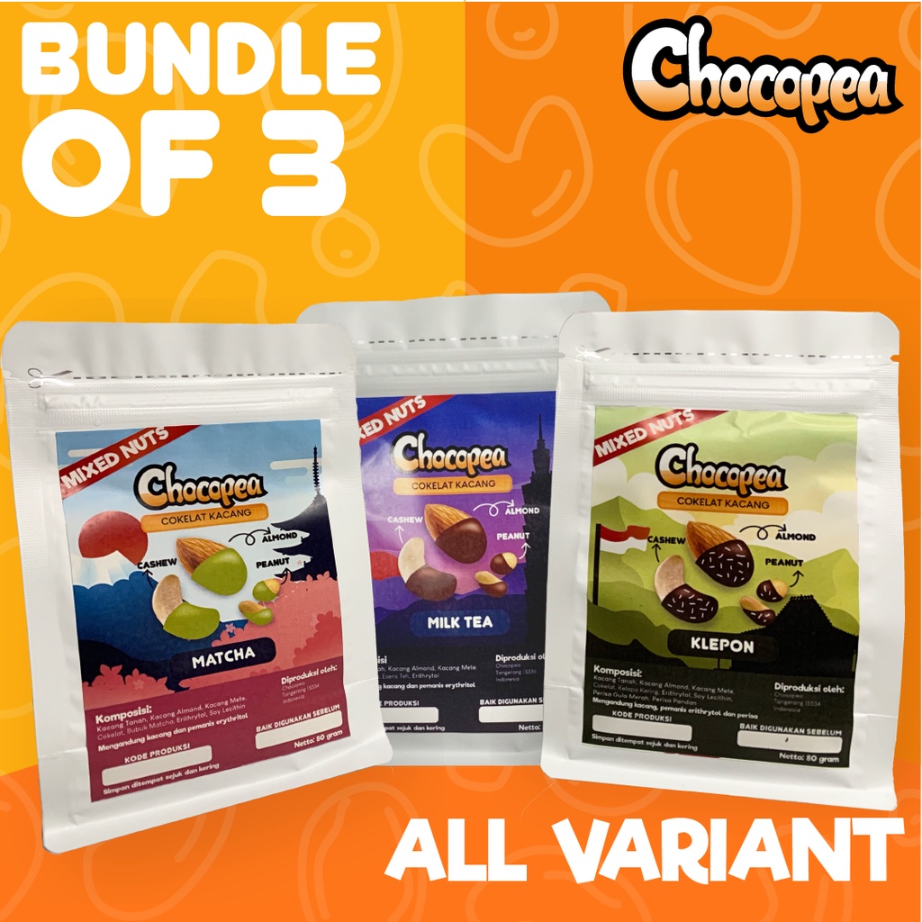 

Chocopea | Bundle of 3 | Kacang panggang berbalut cokelat - 80gr