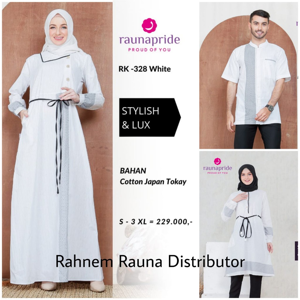 sarimbit rauna tc 08 /rk kk 328 / tunik wanita / gamis koko muslim couple / baju dewasa / baju putih