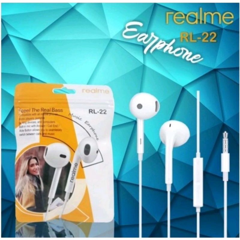 RL-202 HEADSET REALME 100%  JACK 3.5MM COCOK UNTUK SEMUA REALME DAN SUPPORT ANDROID LAIN NYA