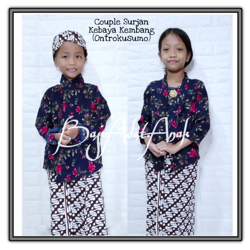 Baju Surjan Kebaya Couple Ontrokusumo Surjan Kebaya Kembang Anak TK SDK Kostum Petani Adat Jawa