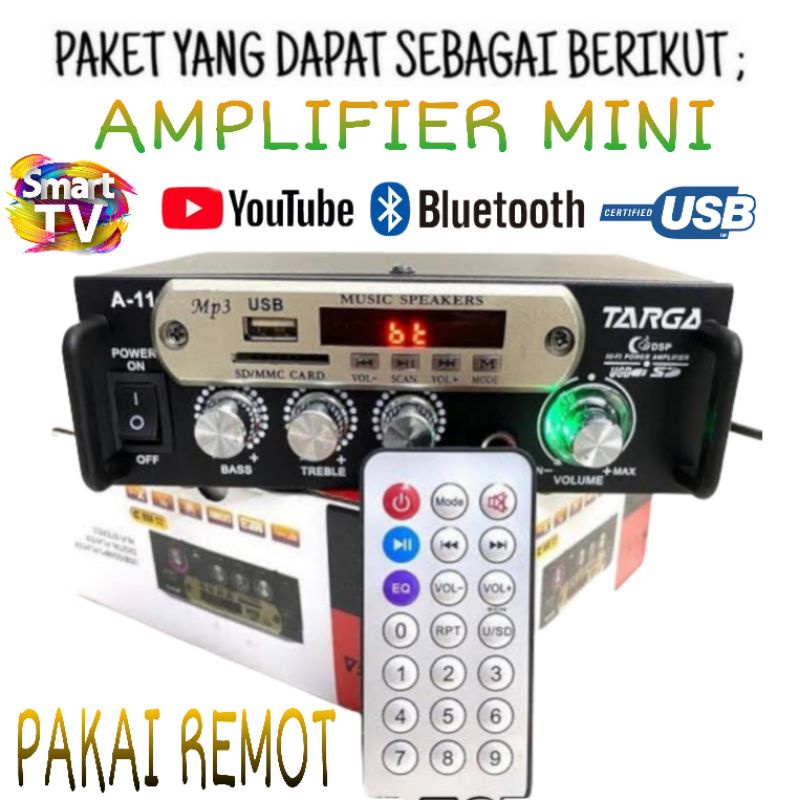 Paket Speaker 4 Inch Mini Karaoke HP Android Amplifier Bluetooth Usb