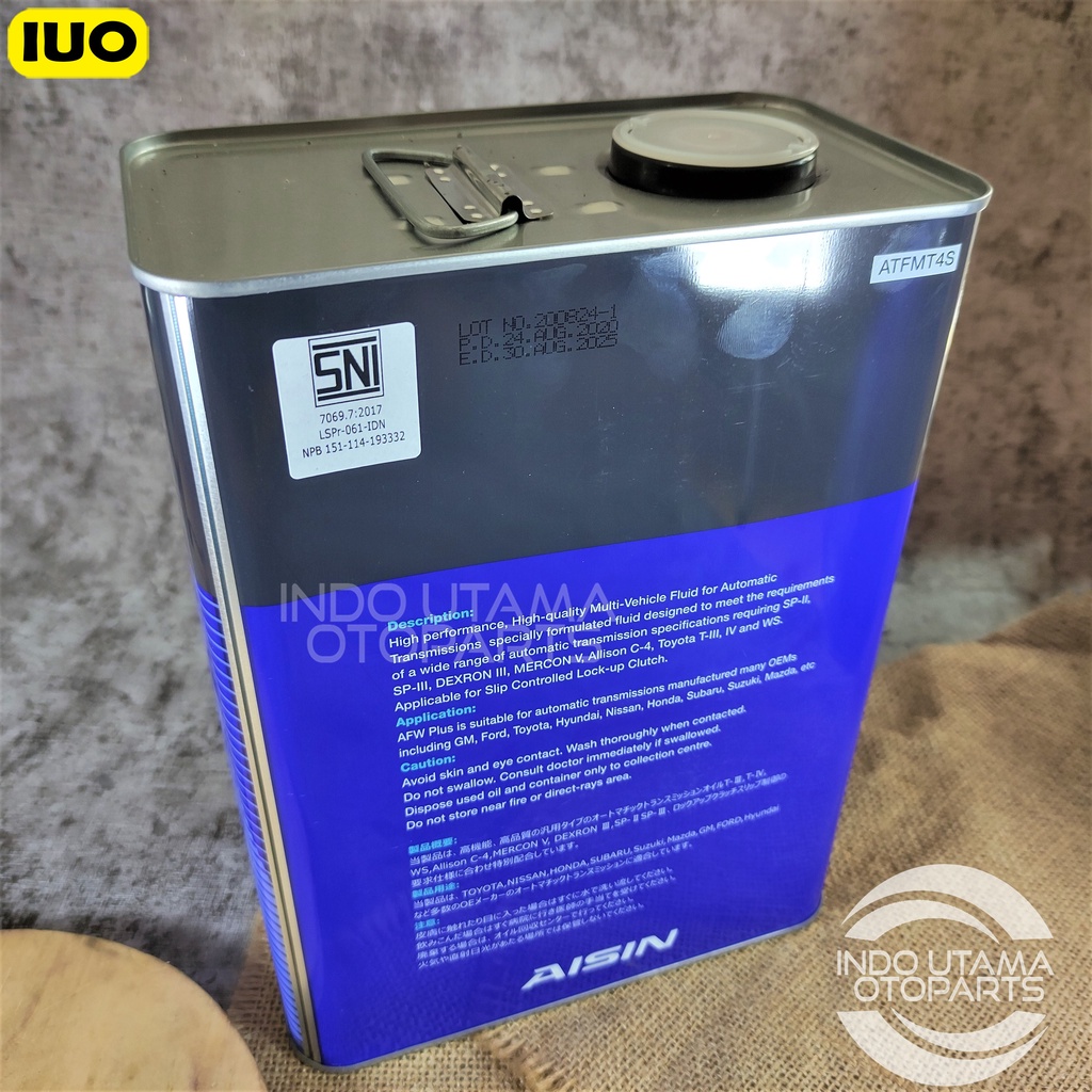 Oli Aisin AFW+ ATF MULTI Auto Matic Transmisi FULLY SYNTHETIC isi 4 ltr ASLI