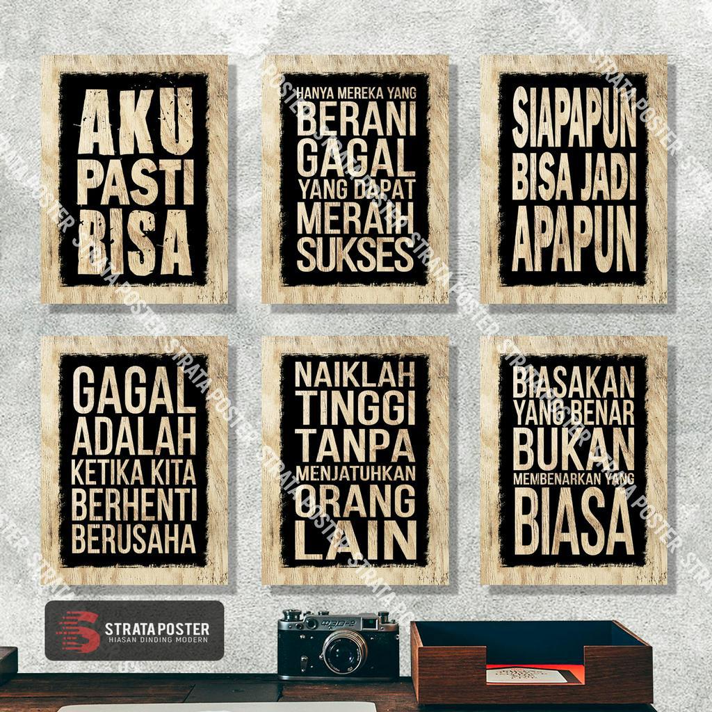 Hiasan dinding motivasi Pajangan Poster kayu Wall decor