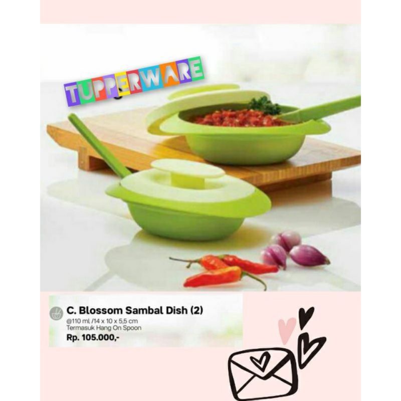 Tupperware blossom sambal dish Tempat sambal tupperware harga per pc WAJIB XTRA BUBBLE