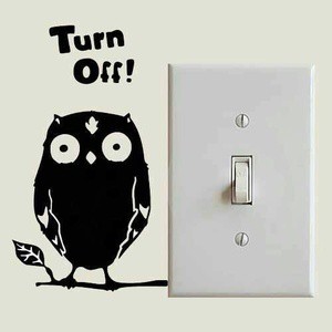 Stiker Tombol / Saklar Lampu gambar Owl (sticker)