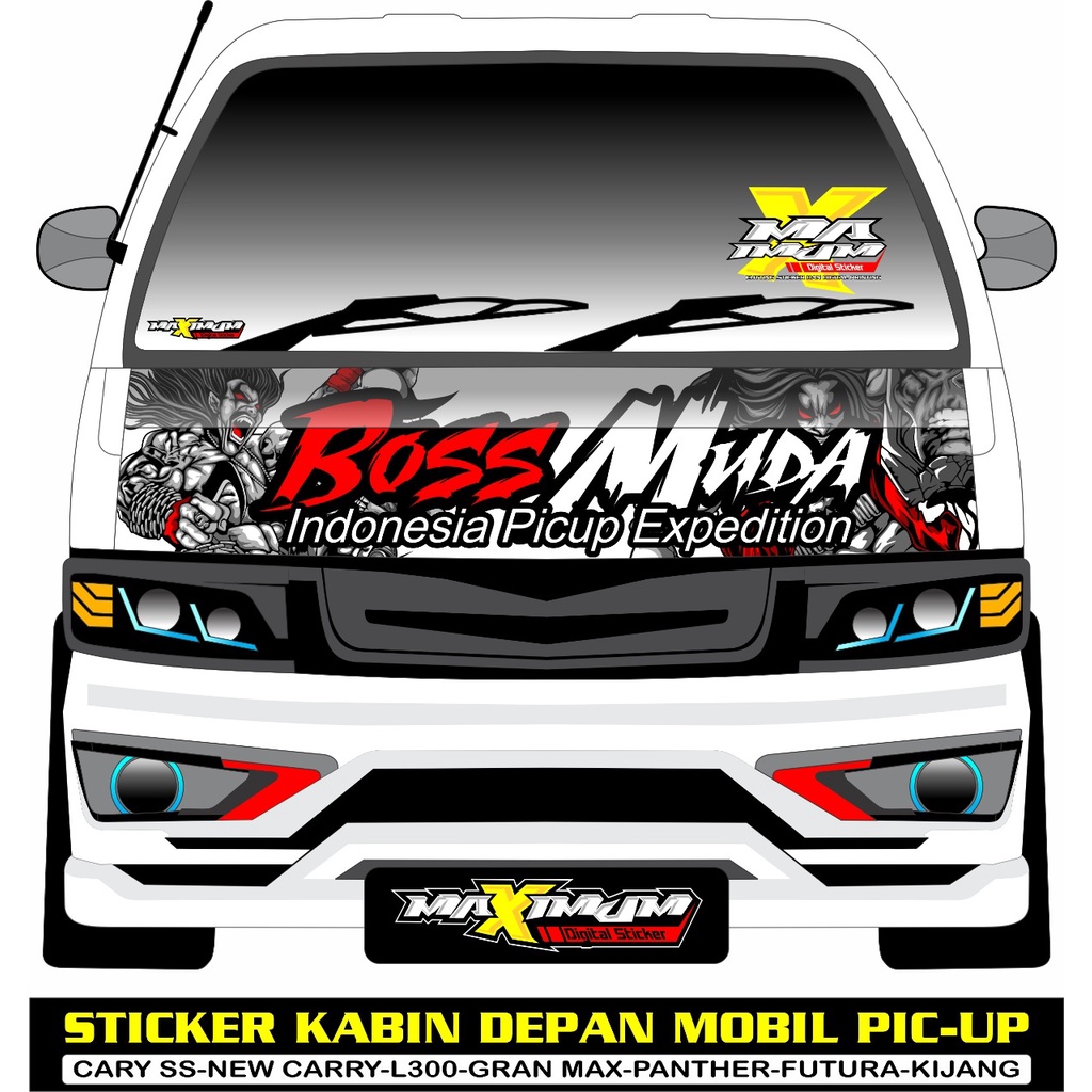 STICKER KABIN DEPAN MOBIL PICKUP CARRY SS / STICKER KABIN DEPAN SS / CARRY FUTURA-DUNIASTICKER-01