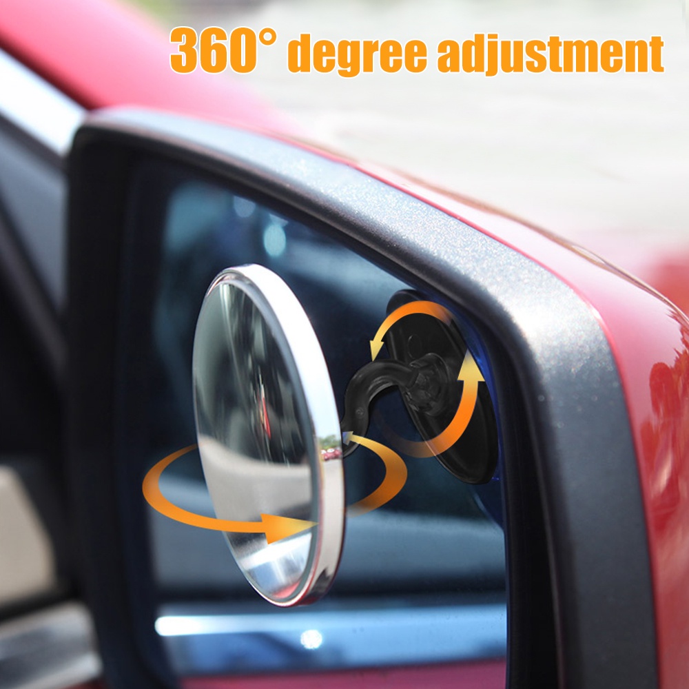 Kaca Spion Blind Spot Mobil Universal Bentuk Bulat 360 Derajat Adjustable