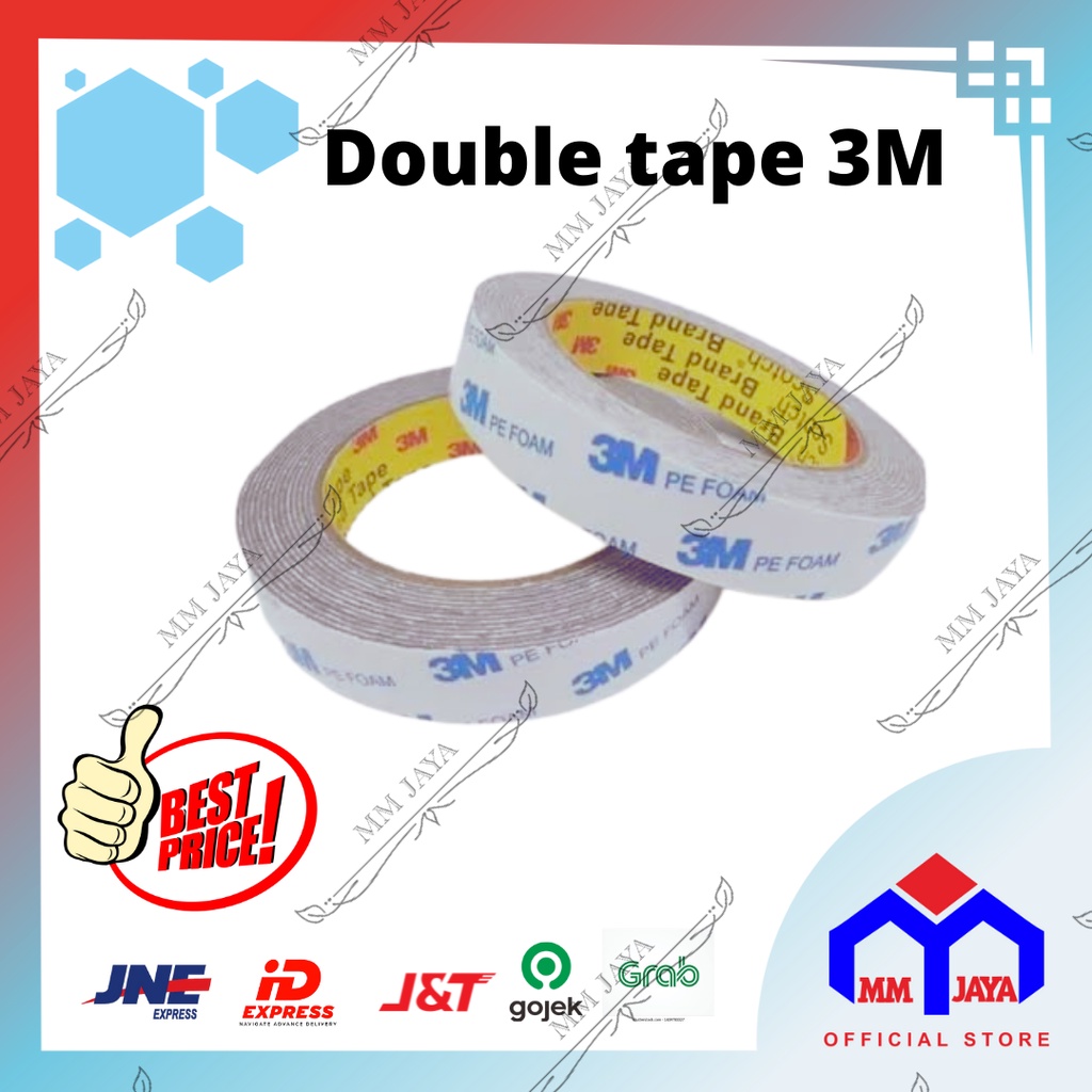 Double Tape 3m PE Foam 1600 T 20mm X 4M Double Tape Lem Bolak balik