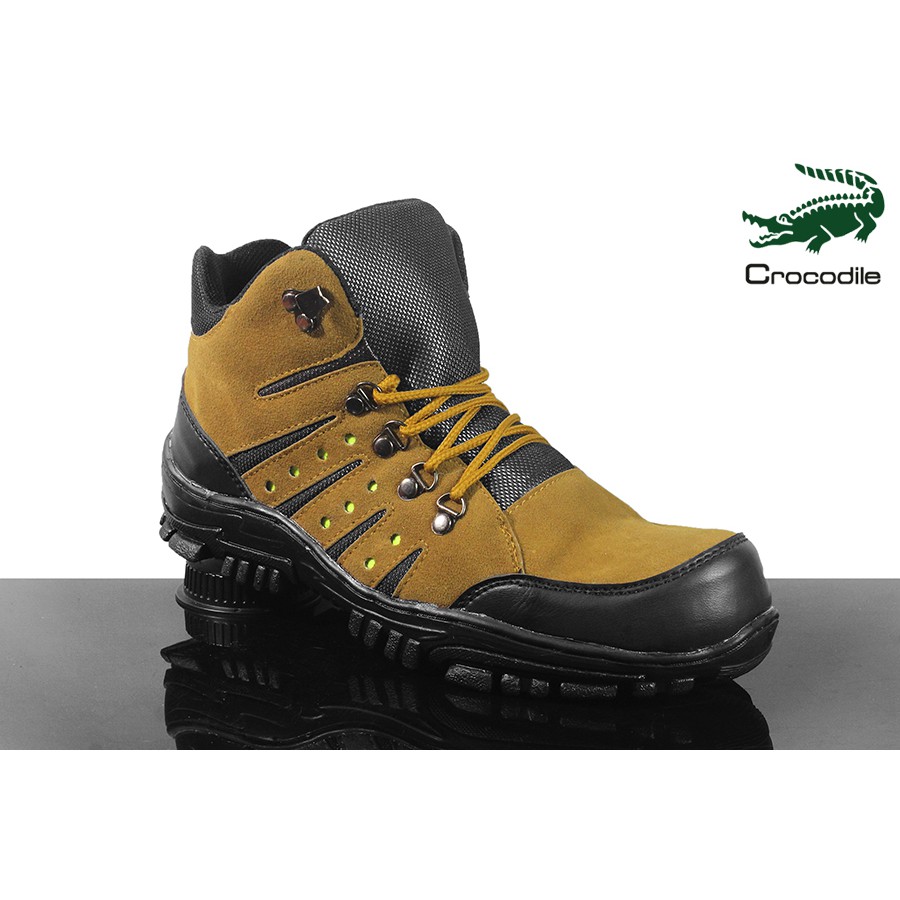 SEPATU BOOTS SAFETY CROCODILE MACAN SEPATU UJUNG BESI SAPTI PROYEK PDL KERJA LAPANGAN MURAH