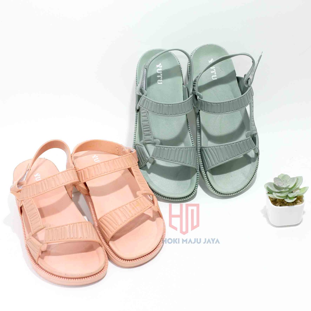 SANDAL GUNUNG WANITA RINGAN DAN KUAT NYAMA DIPAKAI SEHARI HARI YUTU 9101-6 JELLY EVA SIZE 36-40