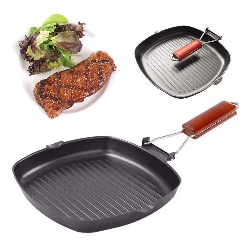 Panci Pemanggang Square Grill Pan 20cm / Alat Panggang Grill Pan