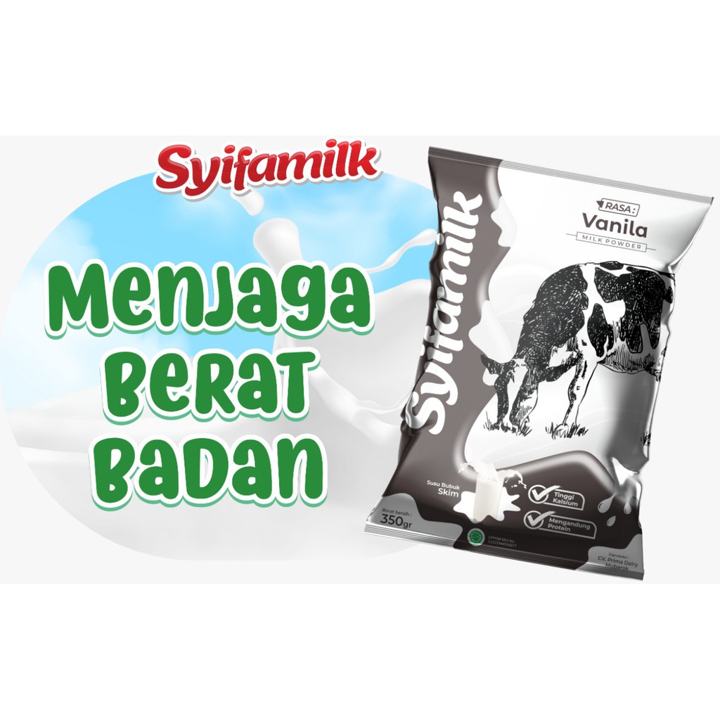 

Susu Bubuk Penggemuk Badan SYIFAMILK Rasa Coklat/Full Cream/Vanila Murah Kaya Akan Manfaat