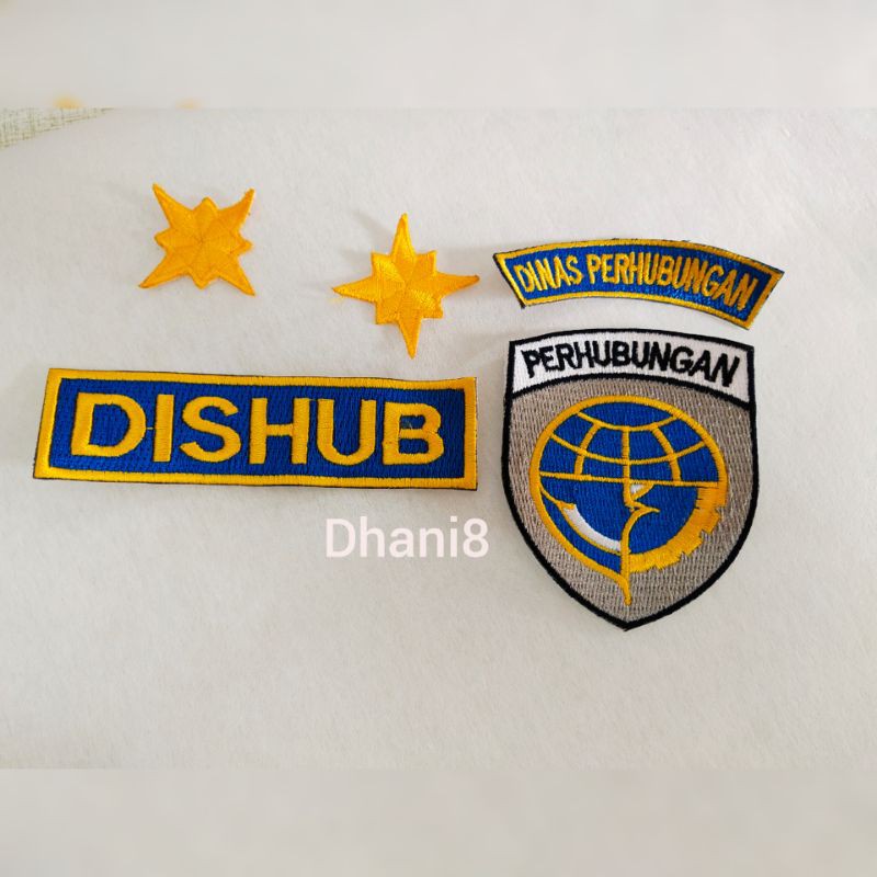 LOGO DISHUB BORDIR, ATRIBUT BAJU DISHUB BORDIR