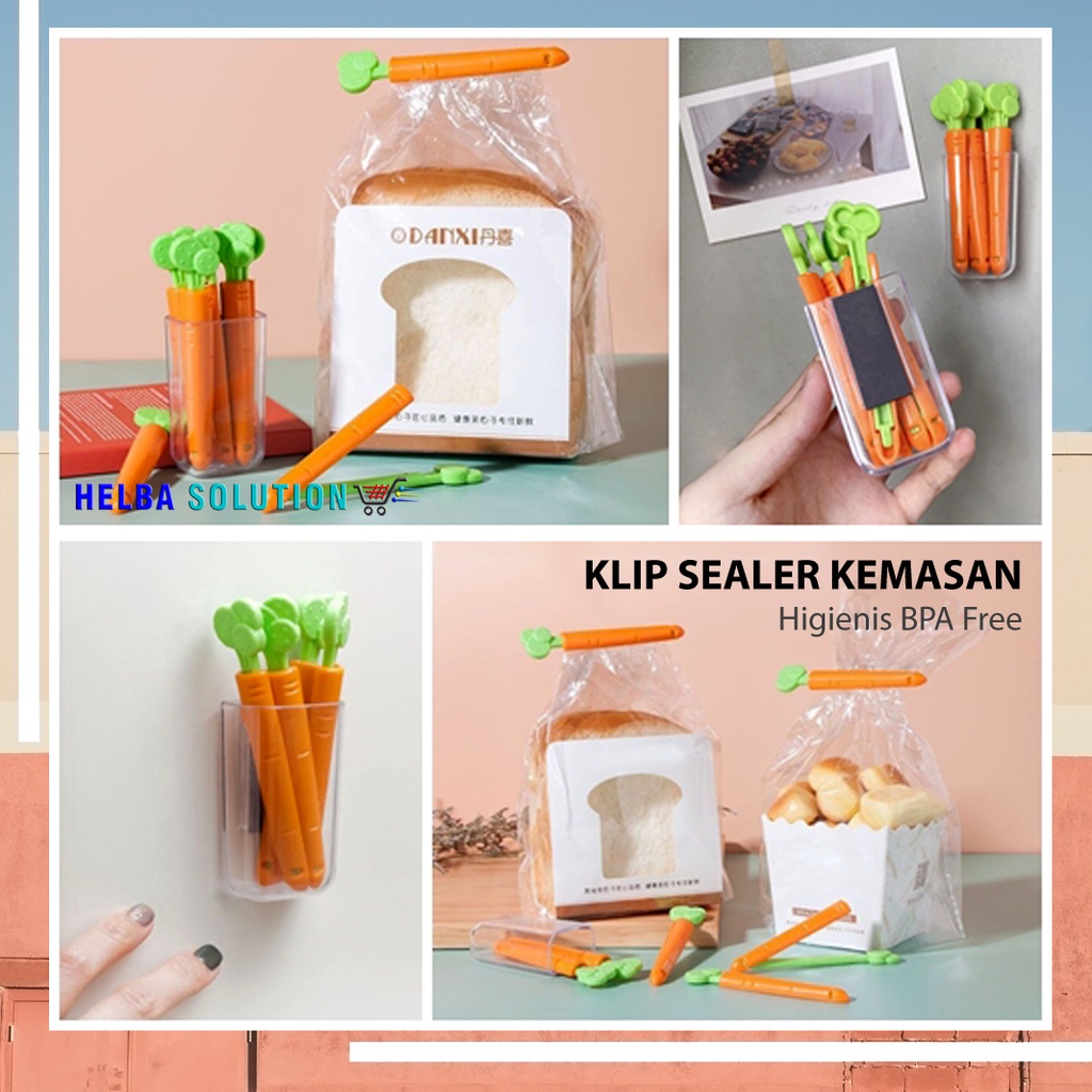 KLIP Sealer Penjepit Kemasan Makanan Plastik Snack Klip Penutup Bungkus Makanan SET Isi 5