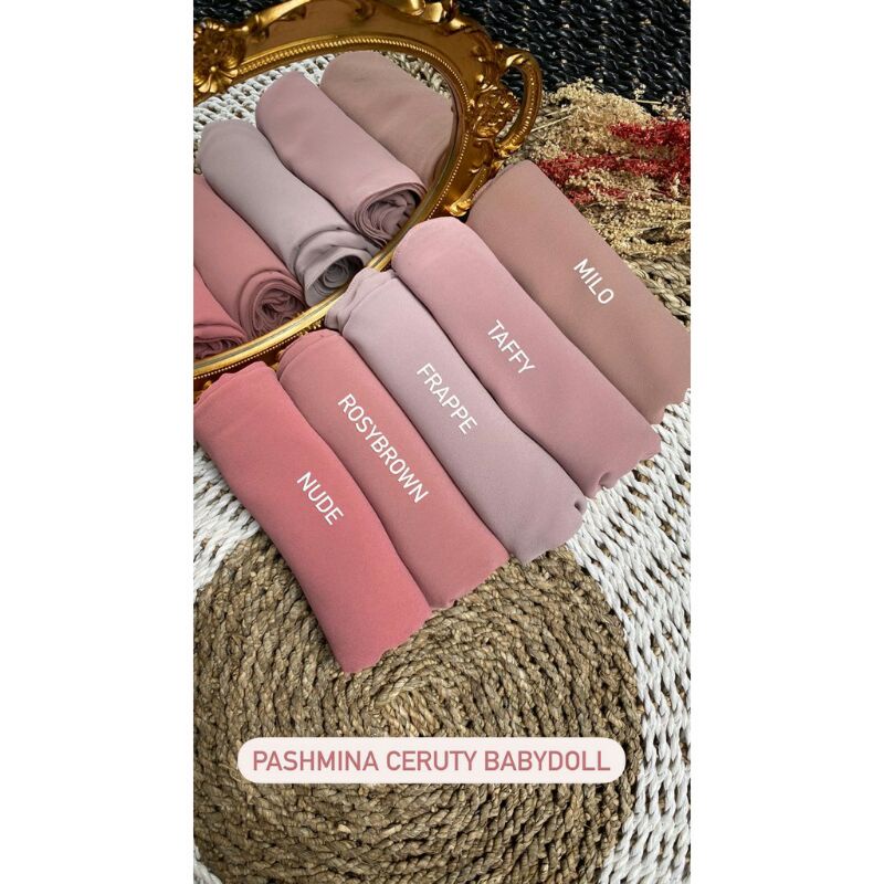PASHMINA CERUTY BABYDOL PREMIUM MURAH HIJAB PERSEGI PANJANG HIJAB SYARI