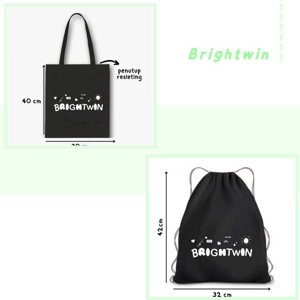 Stringbag / Totebag Tulisan Brightwin Raikantopeni Actor Thailand Merchandise drama series