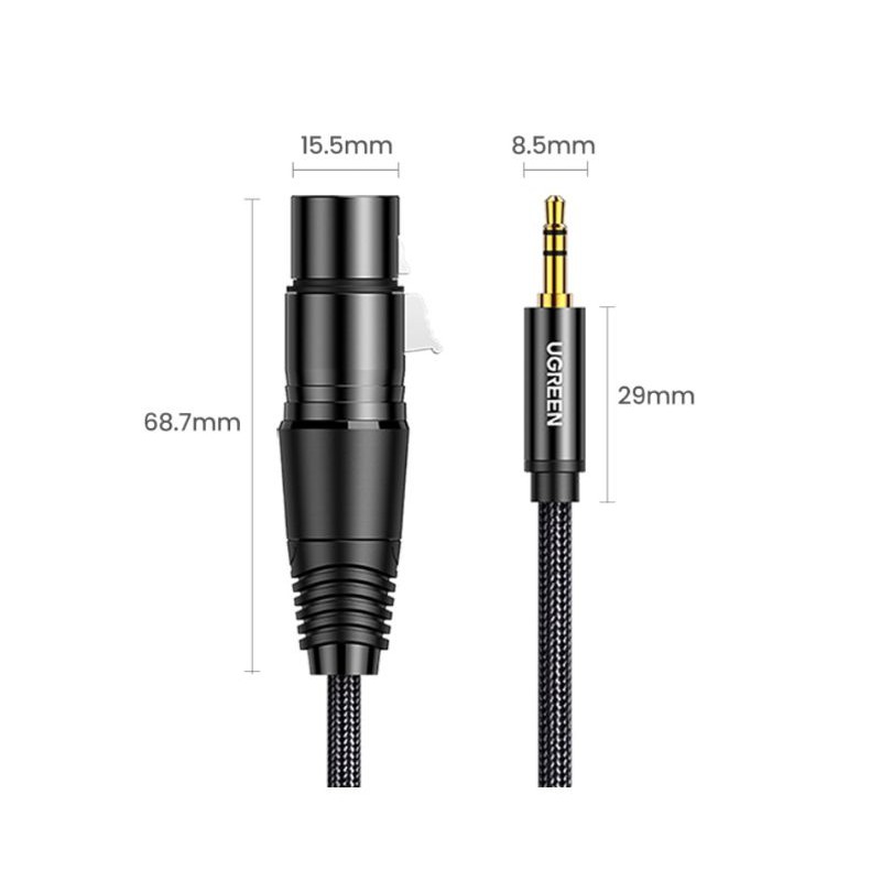 Ugreen XLR Microphone to Aux 3.5mm - Ugreen Jack 3.5 mm Male to XLR