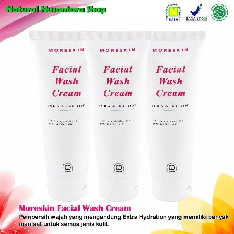 MORESKIN FACIAL WASH CREAM NASA SABUN CUCI MUKA