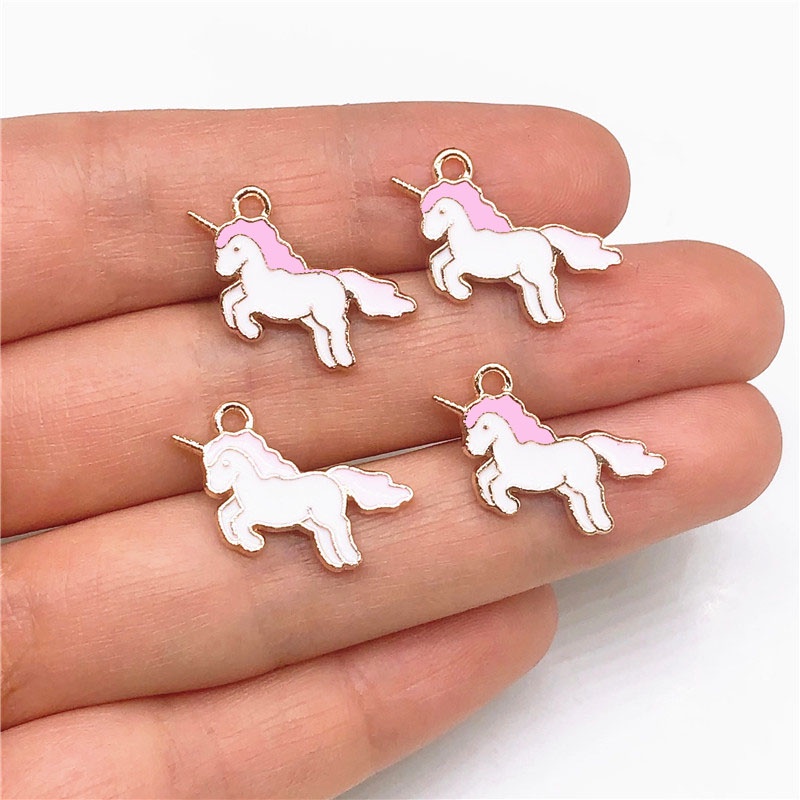 4pcs Liontin Bentuk Kuda Unicorn Bahan Alloy Charms