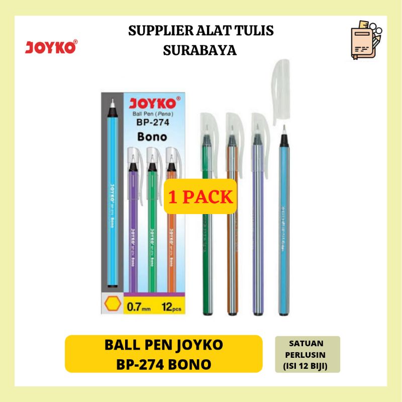 

PULPEN / BOLPOIN / BOLPEN JOYKO BP-274 BONO ORIGINAL 1 PACK TERMURAH