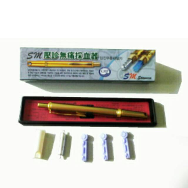 Pulpen Bekam Stainless Sammora Lancing Pen Tusuk Jarum Stenlis Samora