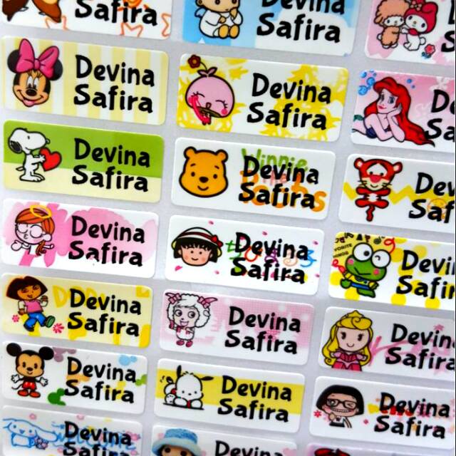 

Label nama anti air stiker waterproof Mix 1