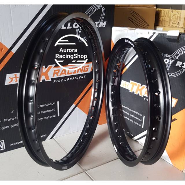 Velg TK KLX 150 / D Tracker Set Ring 16 /19 Hole 36 warna Black